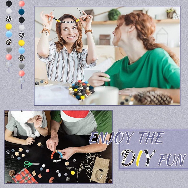 Zzz Manik-Manik Silikon Poligonal Dengan Tali Elastis Untuk Membuat Gantungan Kunci DIY