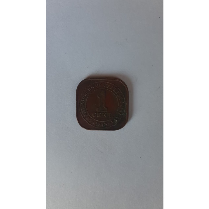 Koin kuno Malaya nominal 1 cent tahun 1943