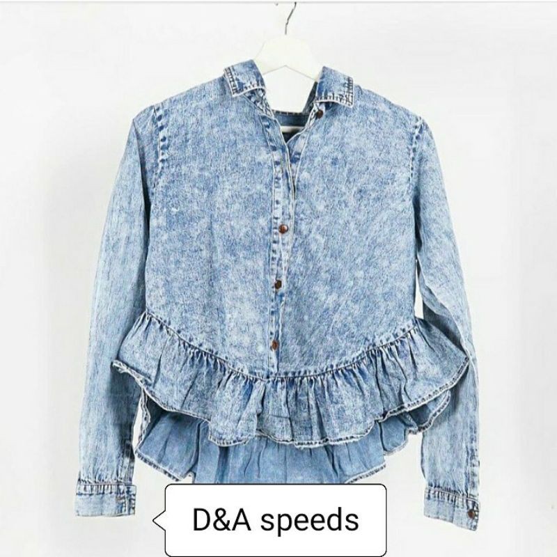 [ COD ] OA Atasan Jeans / Atasan ABG / Baju Wanita / Jeans ABG / Atasan Jeans