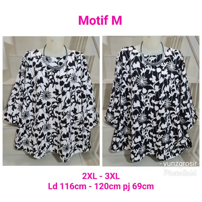 Blouse Scuba Premium Import Jumbo 2XL-3XL-7