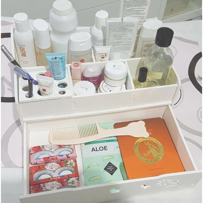  Rak  Kosmetik  Kayu Kotak WPC Tempat Makeup DS020 Tahan Air 