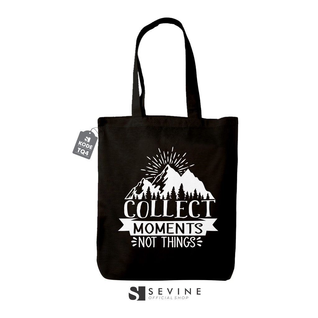 Sevine Totebag Tas Wanita Tote bag Resleting Girl Quotes Black Series Hitam - TQ4