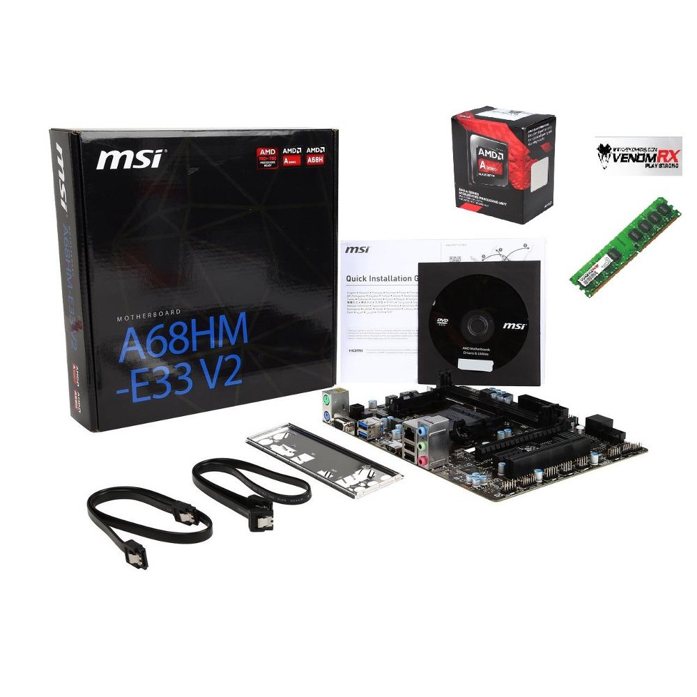 (PROMO) MB A68 + PRO AMD A6 + RAM 4GB Berkualitas