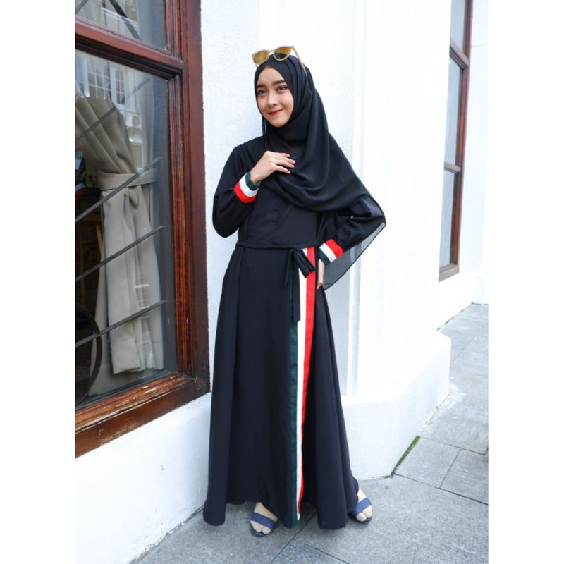 GAMIS PALESTINA MODEL VERTIKAL WOLFIS PREMIUM ALLSIZE FASHION BUSANA MUSLIM MURAH LARIS