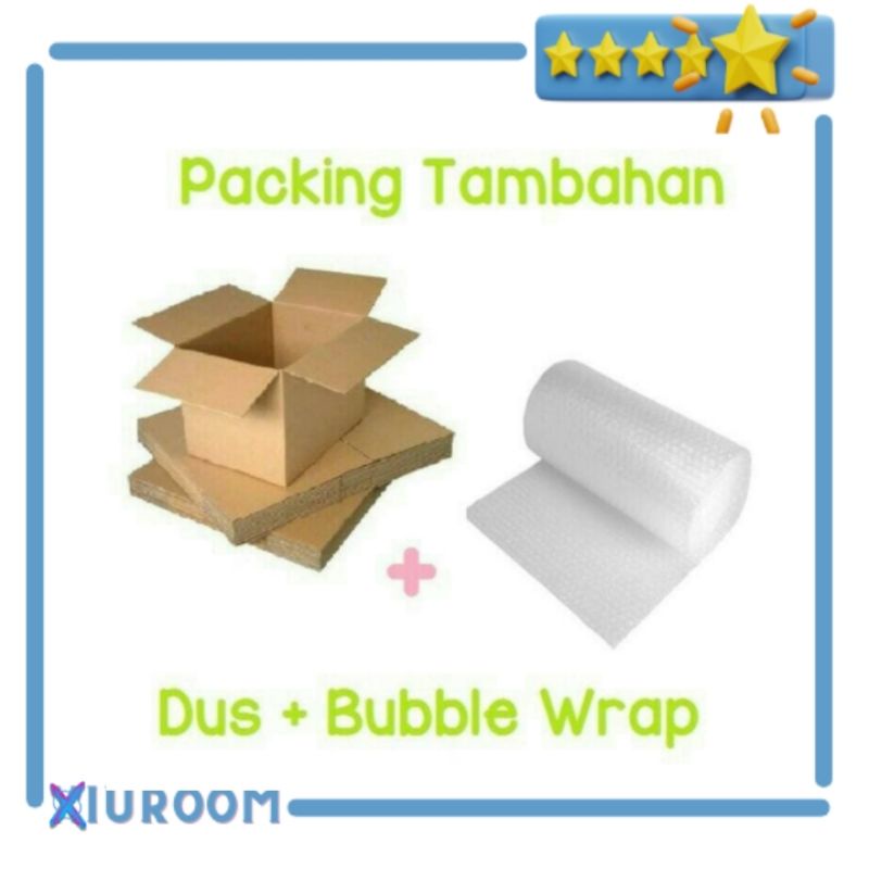 

Packing Tambahan Dus + Bubble Wrap/Wrapping [ Untuk Barang Pecah Belah ]