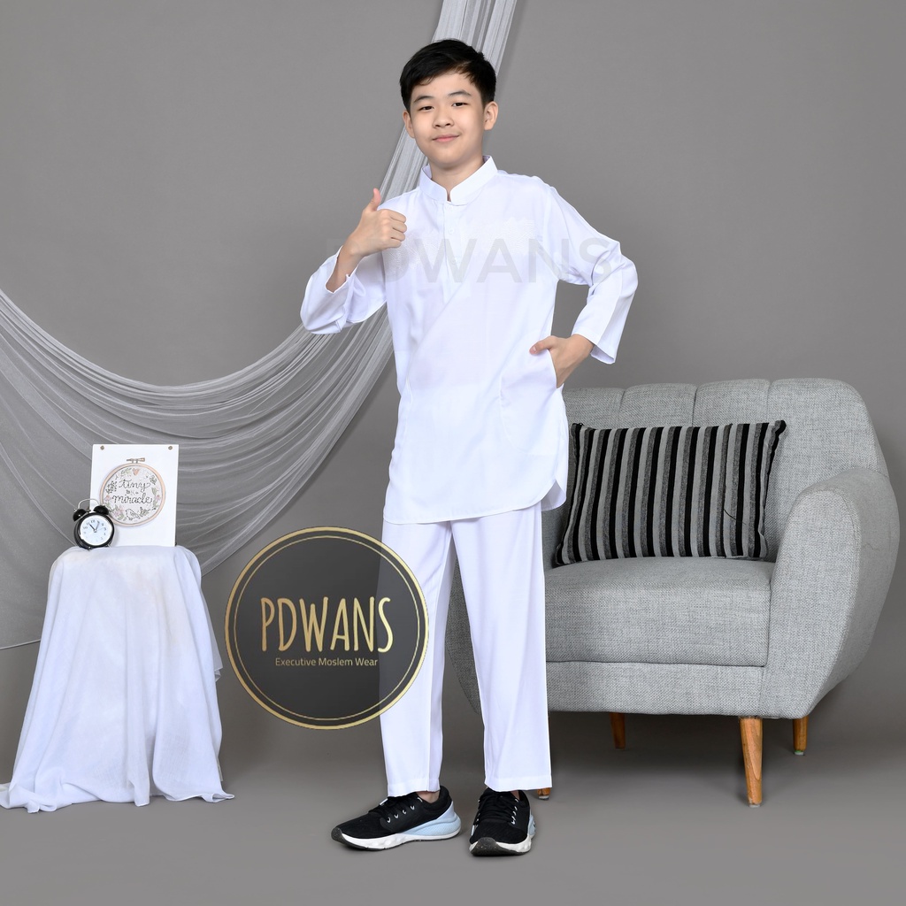 BAJU KOKO Pakistan Remaja Putih Setelan Anak 5 6 7 8 9 10 Tahun BGM10 PDWANS