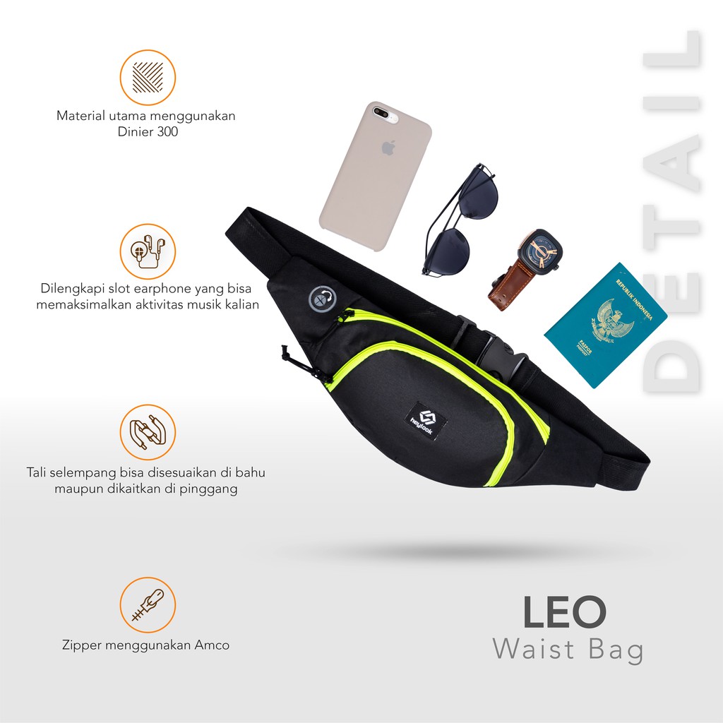 (BISA COD) TAS SELEMPANG PRIA WAISTBAG PRIA LEO SLINGBAG OUTDOOR PRIA PREMIUM HEYLOOK