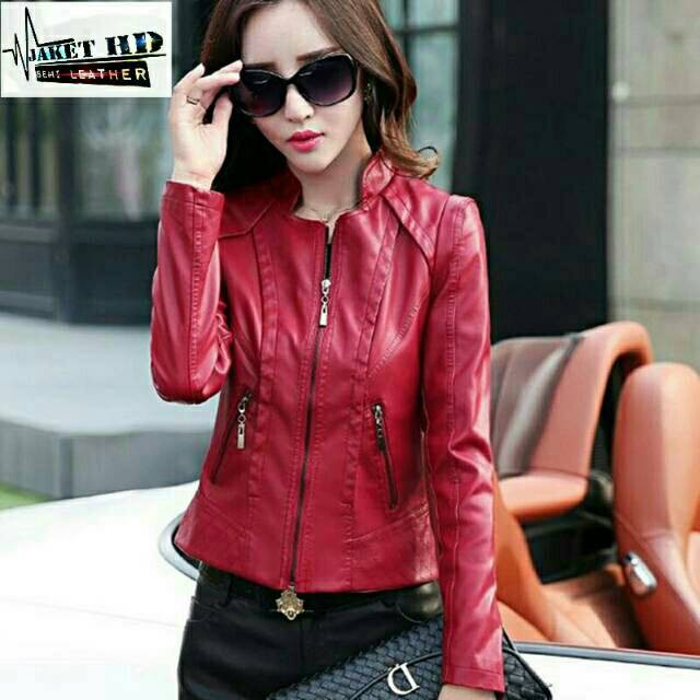 Jaket wanita leather korea