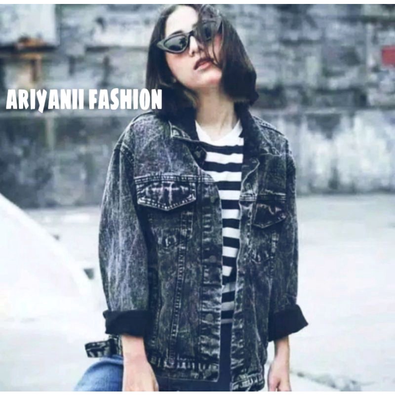 JAKET WANITA JEANS BIONDY SNOW BLACK JACKET JINS CROP DENIM STANDAR CEWEK CEWE MURAH-2