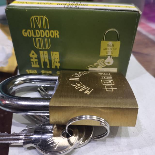 (SALE)GEMBOK KUNINGAN ASLI 40MM GOLDDOOR/ GOLDDOOR 40MM. GEMBOK GOLDDOOR 40MM. GEMBOK KUNINGAN GOLDD