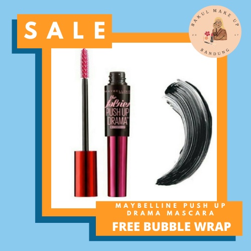 Maybelline Push Up Drama Waterproof Mascara Eyes MakeUp - Hitam ( Waterproof Mascara) ORIGINAL