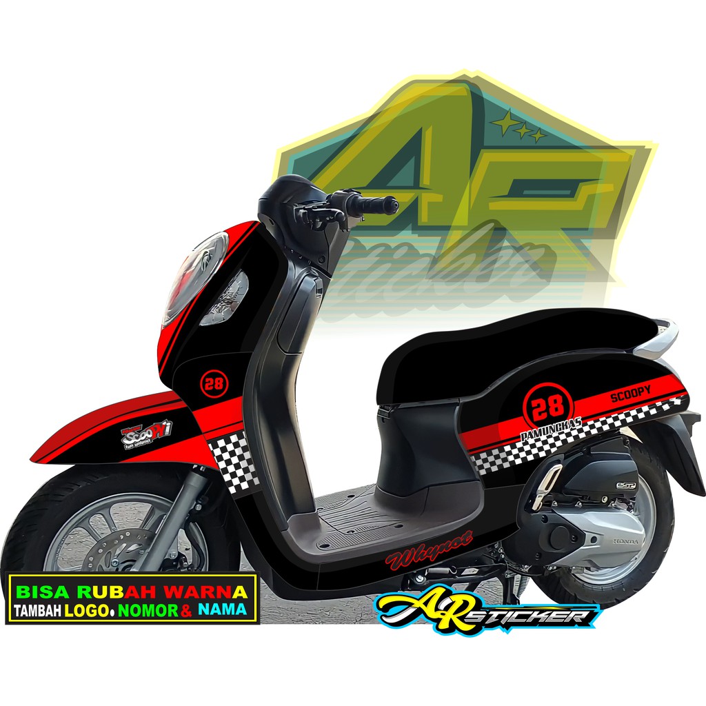 Decal scoopy 2021 / STIKER SCOOPY 2021 / Decal Scoopy full body Full Blok Decal Scopy Dekal New Fi B