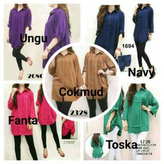 Kemeja Jumbo Polos Wanita Bigsize XXL Kemeja polos Kemeja Jumbo Polos Wanita Bigsize XXL Kemeja polos