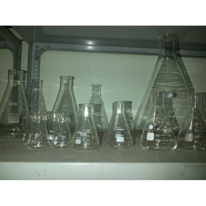 Jual Erlenmeyer 125Ml, Gelas Elemeyer, Erlenmeyer Glass 125Ml Gilaa