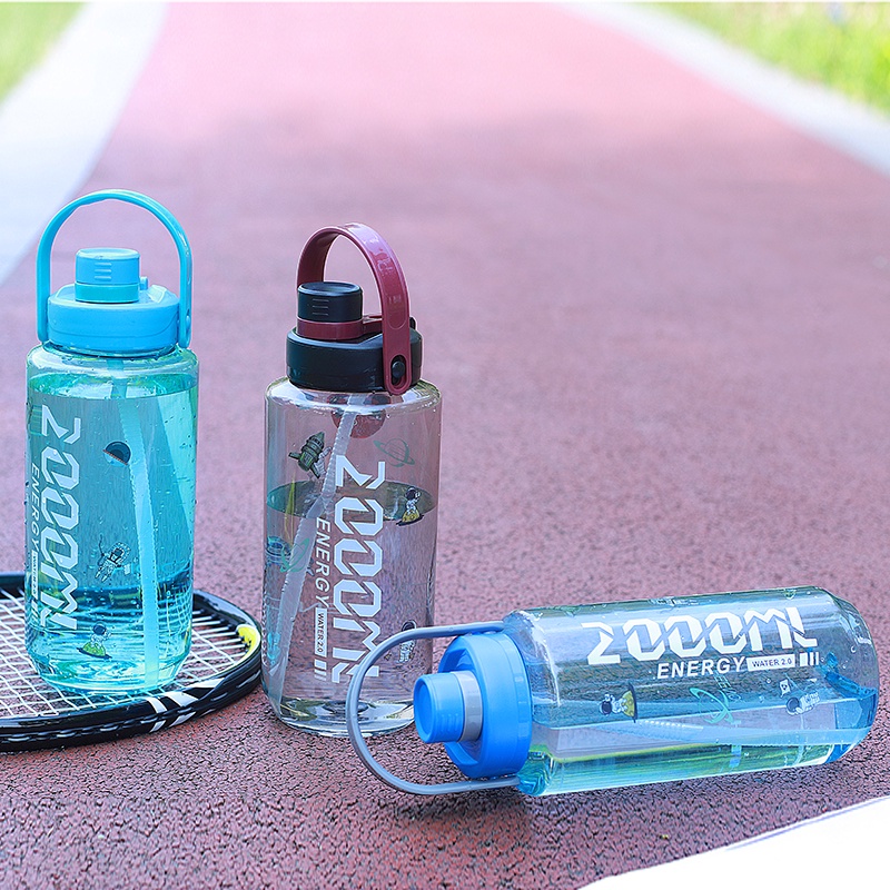 Botol Minum Plastik Transparan I Botol MInum Sport I Botol Minum Gradasi I FREE BPA I 2000ML I HX-64