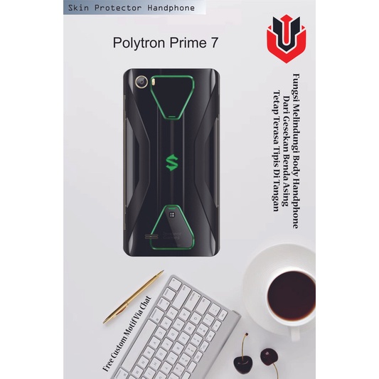 Isi 2pcs Garskin Hp Polytron Prime 7 Motif sts - Free Custom Motif via Chat