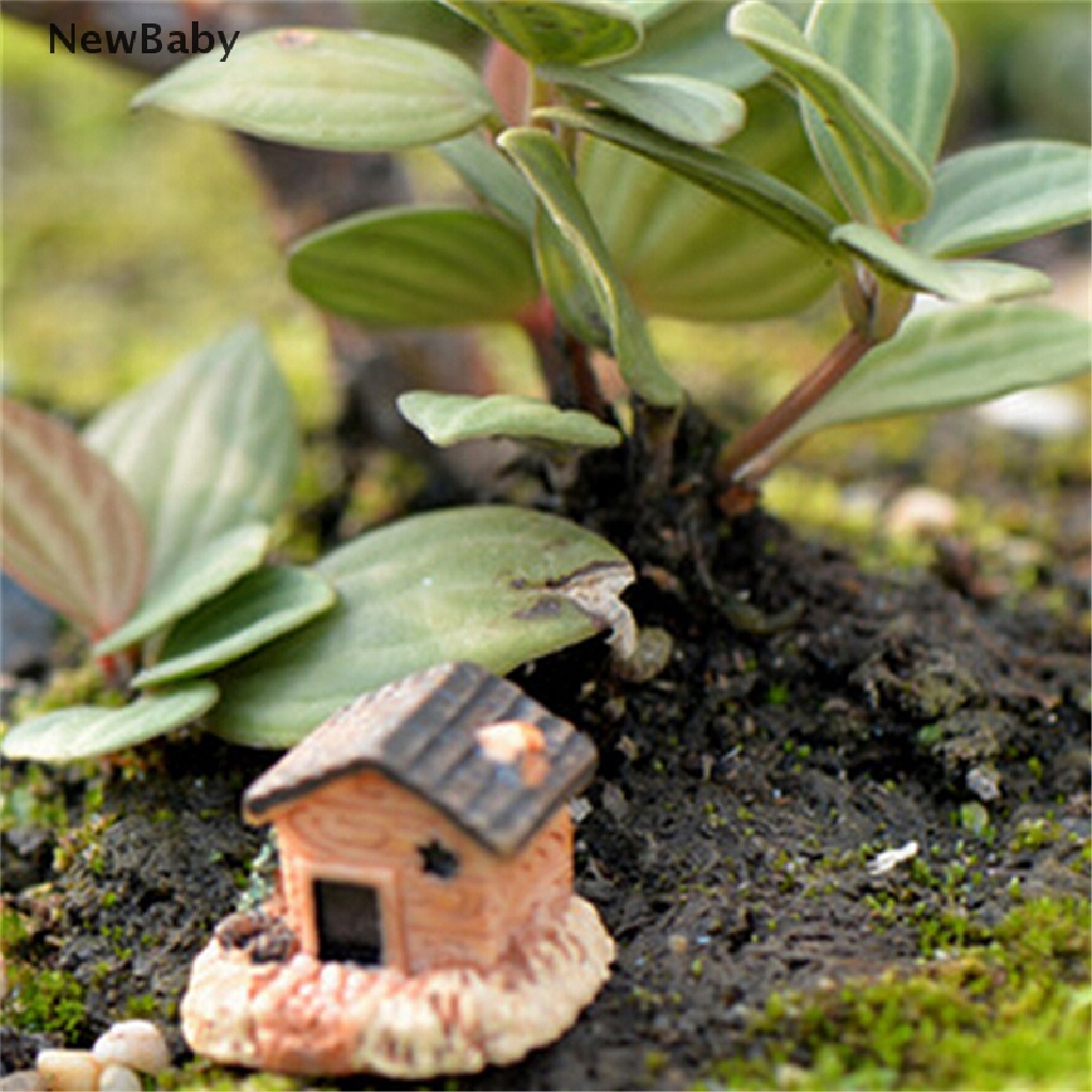 Newbaby 3Pcs Miniatur Rumah Kecil Untuk Dekorasi Taman Minifairy Garden