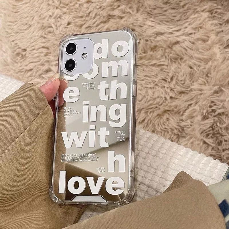 [TPC] Mirror Phone Case WITH LOVE IPHONE 6 6S 7 8 PLUS X XS MAX XR 11 12 13 14 PLUS PRO MAX Casing Cermin HP IP027