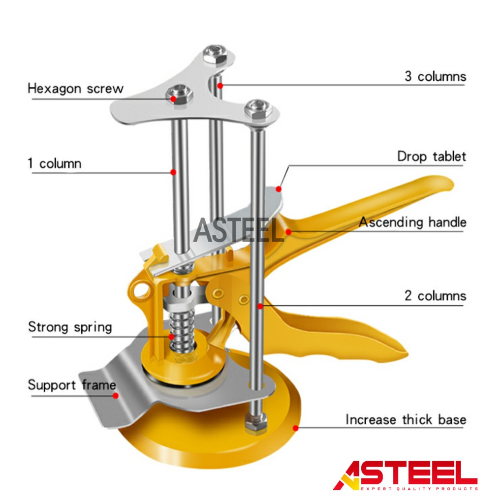 ASTEEL Alat dongkrak keramik granit dinding tile locator wall pengatur pengukur penyangga tinggi pasang keramik granit multifungsi