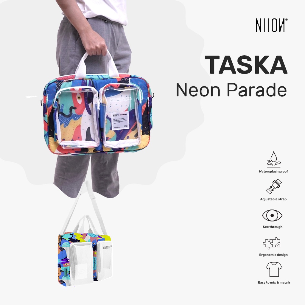 Niion Taska Neon Parade Tas Jinjing / Slingbag Laptop 15inch Wanita Pria