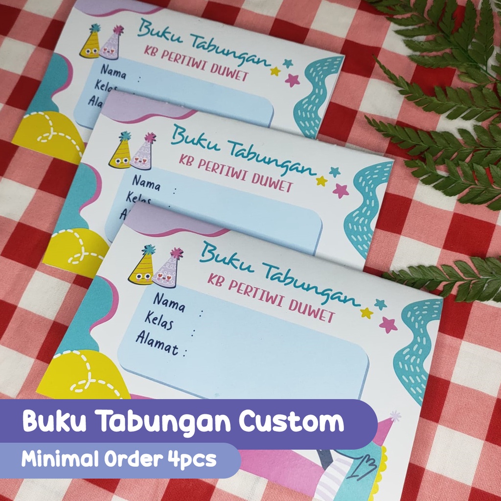 

Buku Tabungan Custom Anak SD TK PAUD Minimal Order 4 pcs