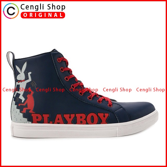 SEPATU SNEAKER PLAYBOY PRIA ORIGINAL CASUAL KETS BRANDED BIRU PL74