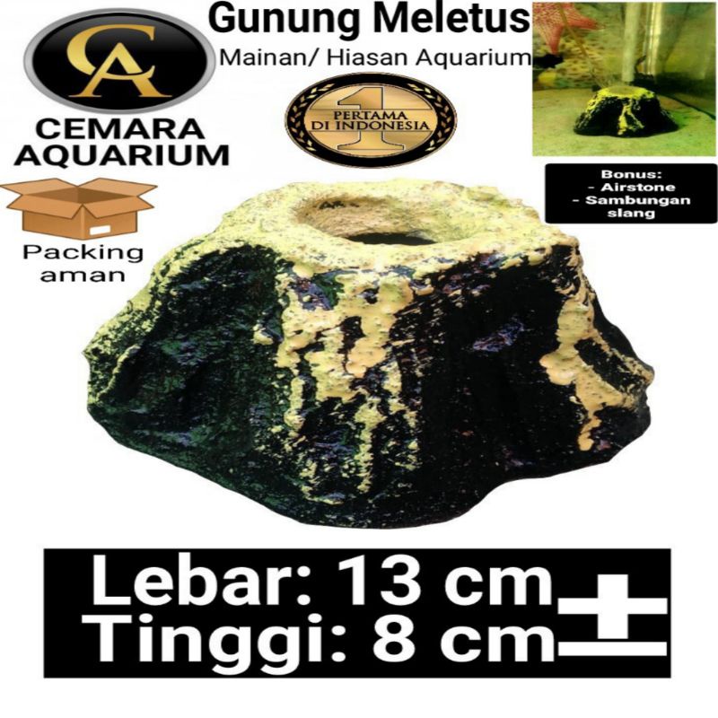 hiasan aquarium/ aquarium/ gunung meletus/ mainan aquarium/ hewan peliharaan/ aksesoris/ aksesoris a