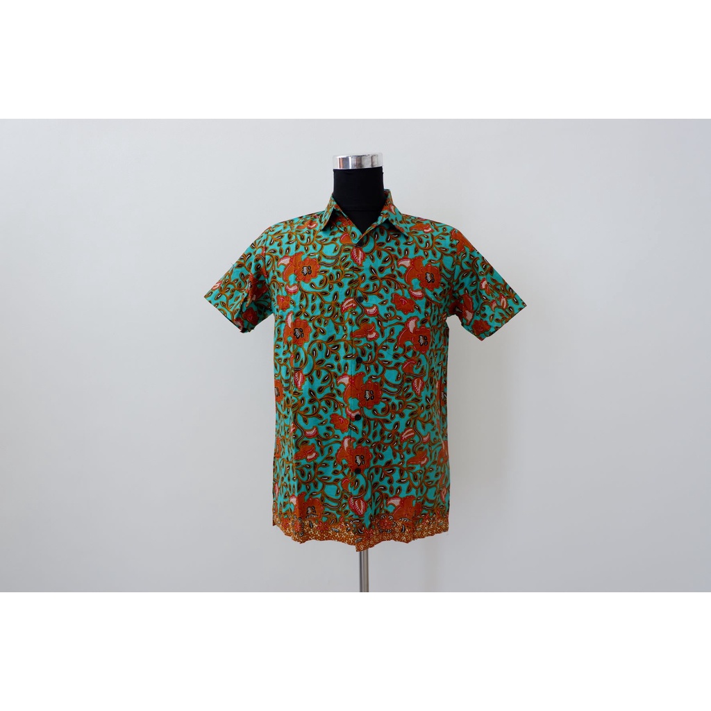 Batik Adhirajasa Lasem 7 Hijau tosca - Lengan Pendek