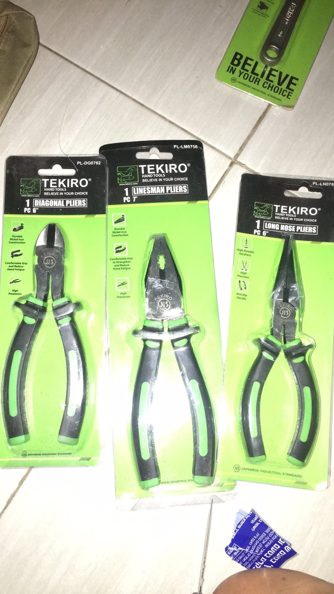 Paket 1 Set Tang Kombinasi,potong Dan Lancip Tekiro Termurah Berkualitas