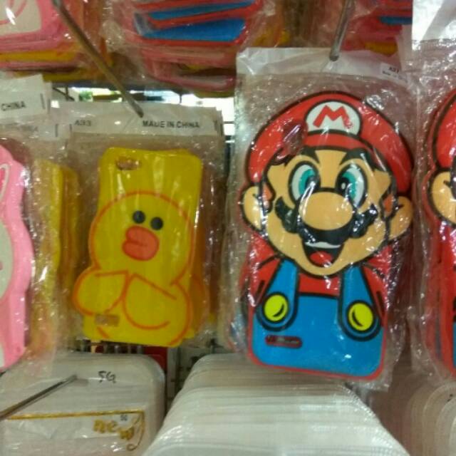 Softcase 3d tebal Mario bros Line doraemon Oppo a37 dan Oppo a33