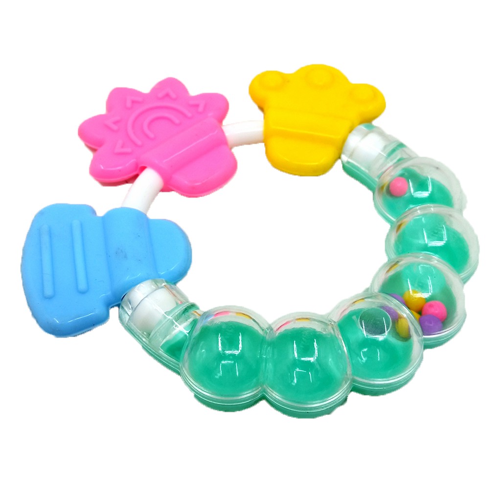 Rattle Teether Gelang Gigitan Bayi Mainan Empeng Bunyi Krincingan