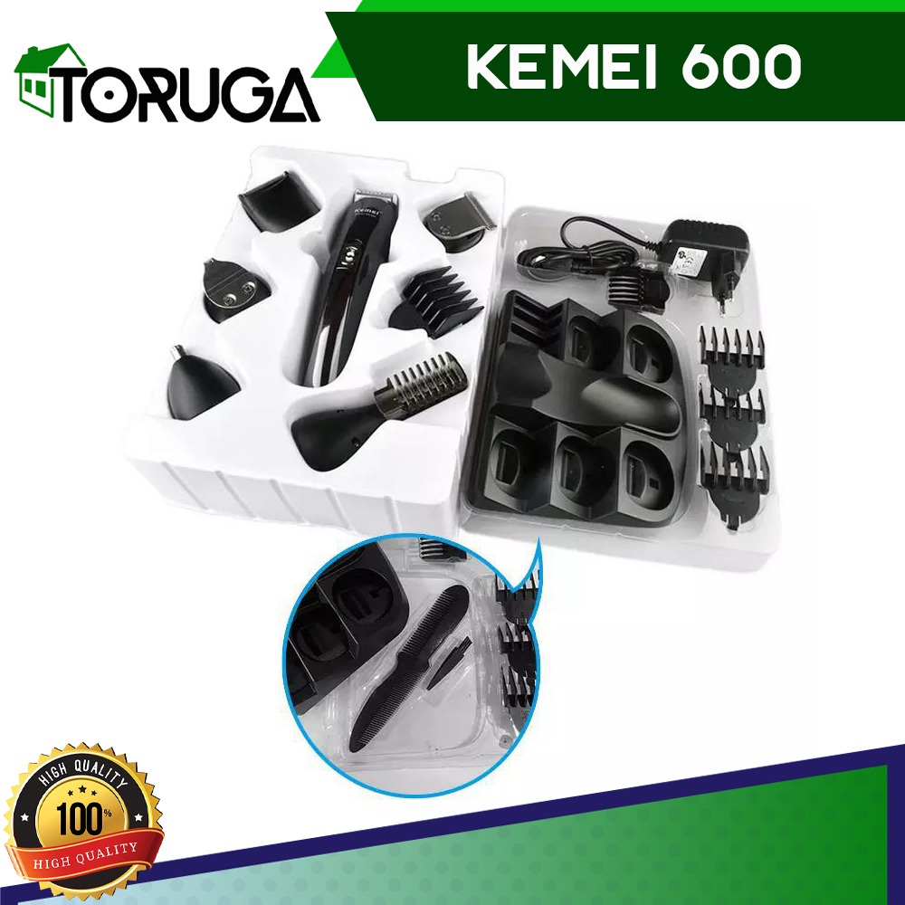 Cliper KM-600 Kemei 6in1 Alat Mesin Cukur Rambut Jenggot Elektrik Shaver