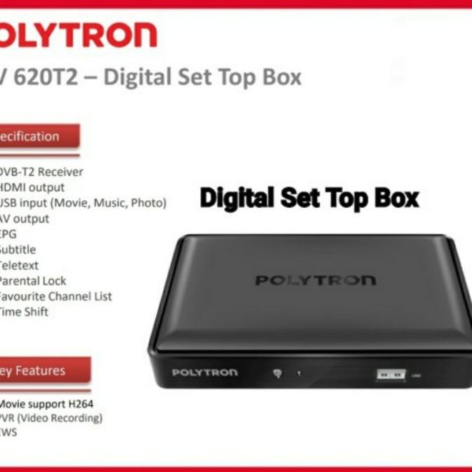 Polytron PDV-600 Set Top Box DVB T2 Receiver TV Digital
