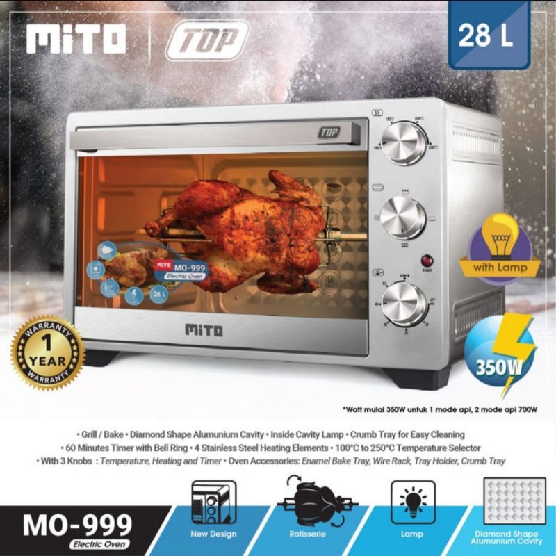 OVEN LISTRIK MITO MO-999 KAPASITAS 28 LITER