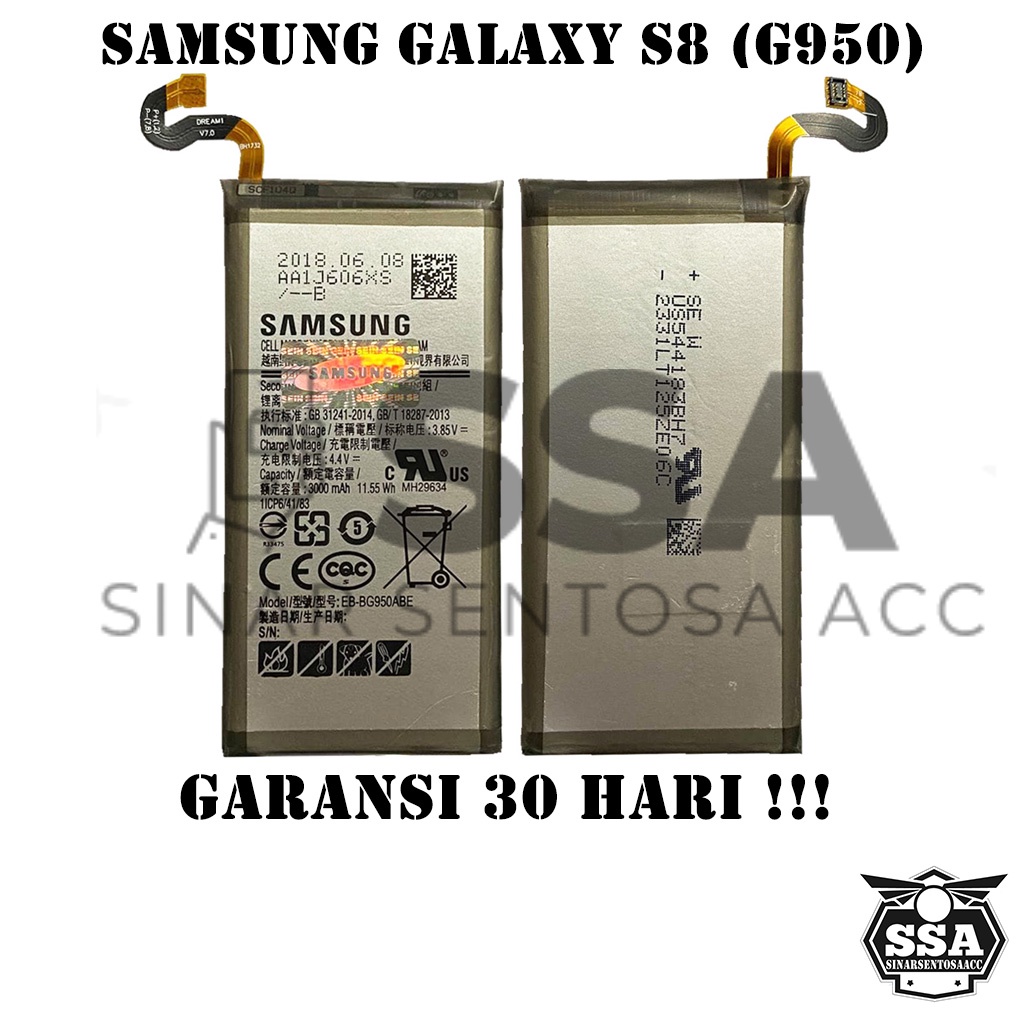 Baterai Original 100% Samsung Galaxy S8 G950 EB-BG950ABE Batre Batrai Battery Batrei Batere Batu HP ORI GARANSI Awet