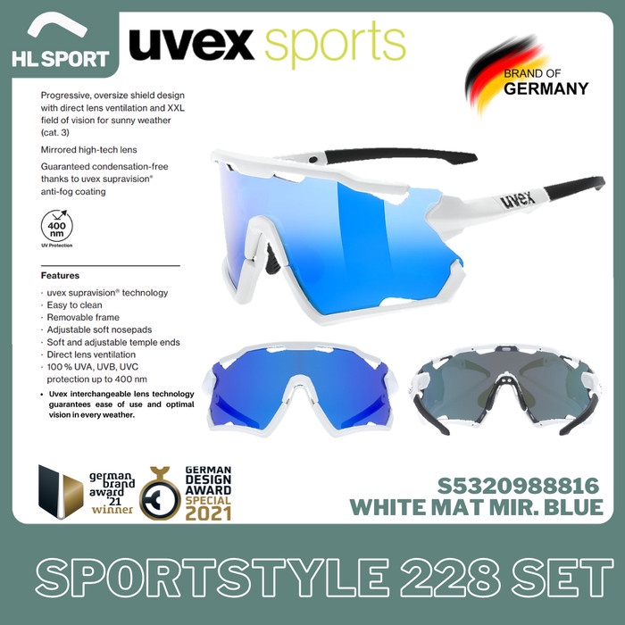 Kacamata Uvex Sport Sportstyle 228 Set Original Dua Lensa