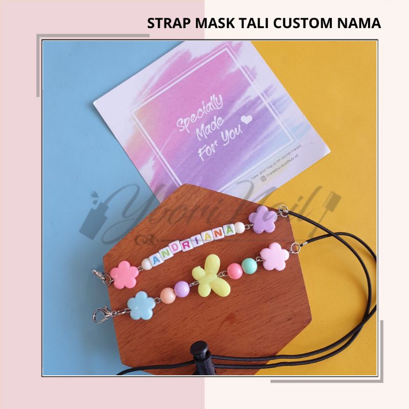 strap mask 2in1 tali masker custom nama kalung 2in1 connector konektor hijab anak dewasa