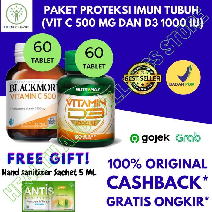 Cintramelin Paket Imun Tubuh Blackmores Vitamin C 500 Mg Nutrimax D3 1000 Iu - Vit C 500 Mg