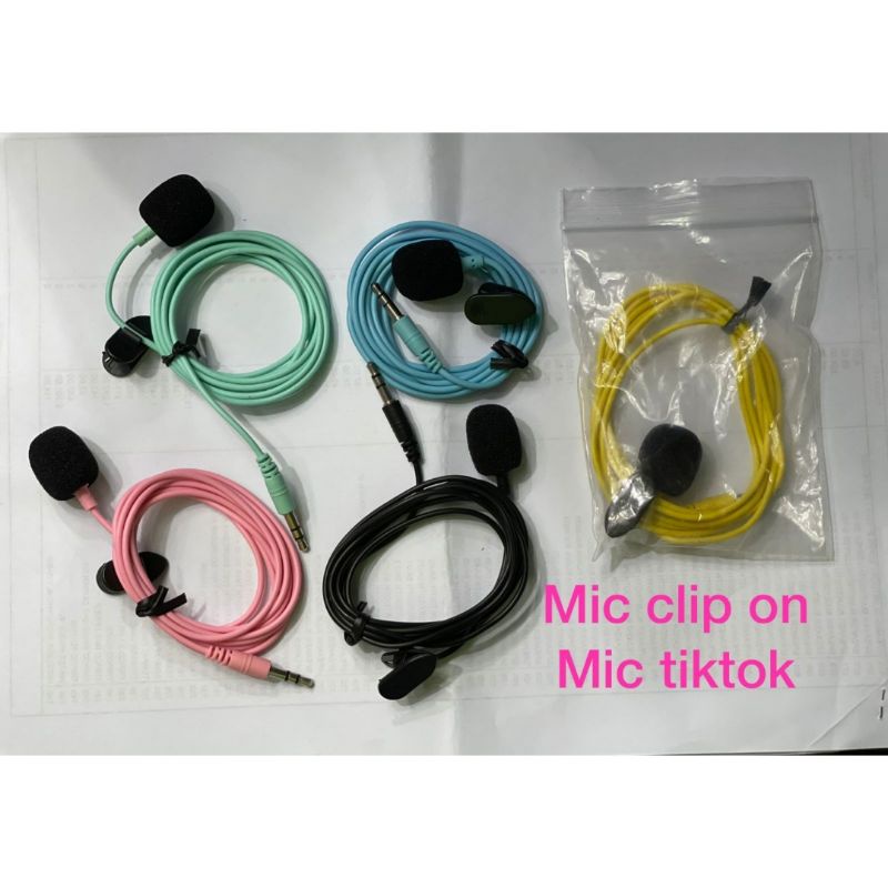 Microphone Mic Clip On Smule Tik Tok Youtuber 3.5mm warna