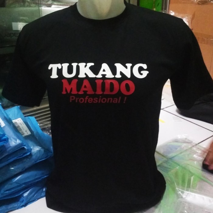 MH Baju Kaos T-shirt Tukang Maido Profesional / Kaos Unik / Kaos Pria - Hitam, S