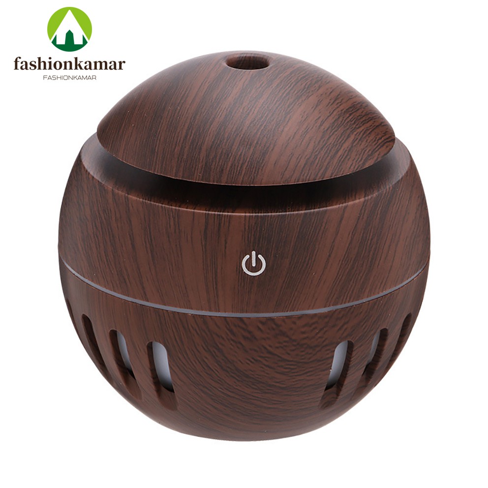 Humidifier Air 130ML Aromaterapi Difuser Model Bulat Kecil Bergaris TANPA REMOTE (TIDAK FREE OIL)-3