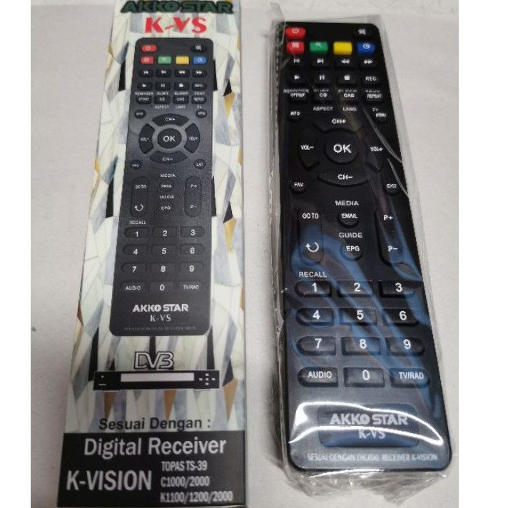 Remot digital receiver parabole K-VISION  topas ts-39 c1000/2000 k1100/1200/2000 merk AKKO STAR