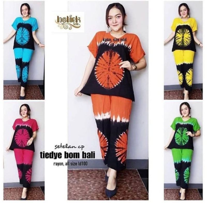 SETELAN CELANA PANJANG TIEDYE BOM BALI