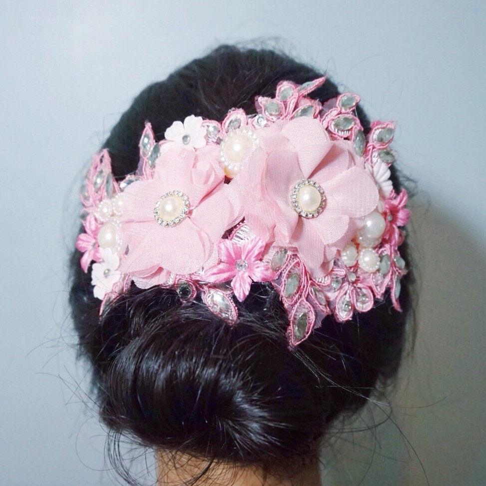 [READY STOCK] AKSESORIS RAMBUT HEADPIECE PENGANTIN HAIRPIECE PINK HPM003