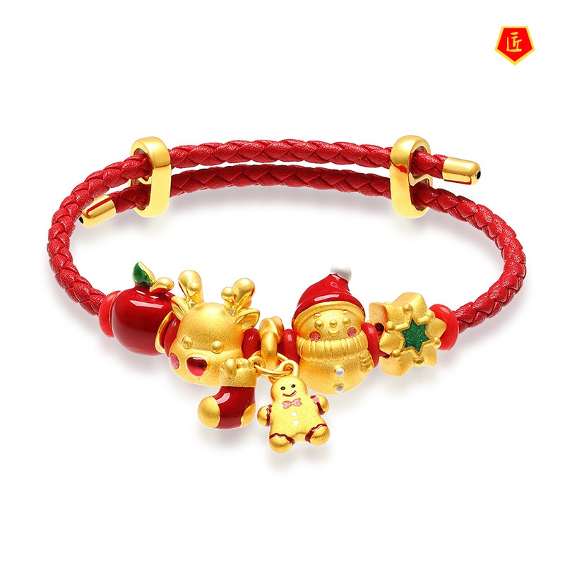 [Ready Stock]Golden Apple Lucky Beads Elk Bracelet for Women