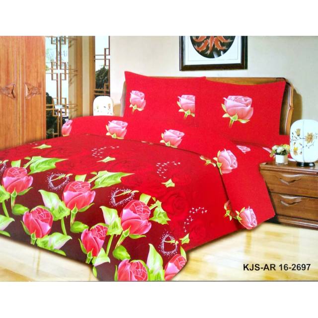 Sprei Homemade Motif Bunga Mawar UK 160