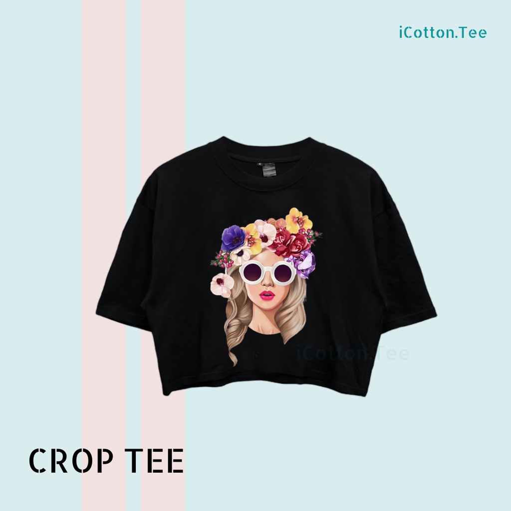 Crop Top Wanita Gambar Aestetic Crop Tee Wanita Crop Pendek Wanita Crop Top Pendek Crop Cewek Pendek
