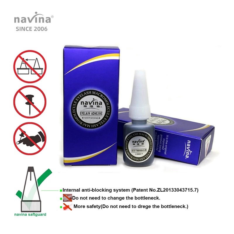 Navina glue biru 10ml For Eyelash Extansions