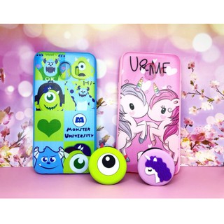 Softcase  Karakter Free Pop Socket 3D Lucu Huawei Y7 2018, Xiaomi Redmi Note 5 Pro