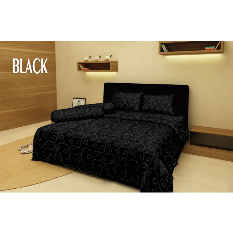 Sprei embos polos hitam | 180x200 160x200 | katun halus
